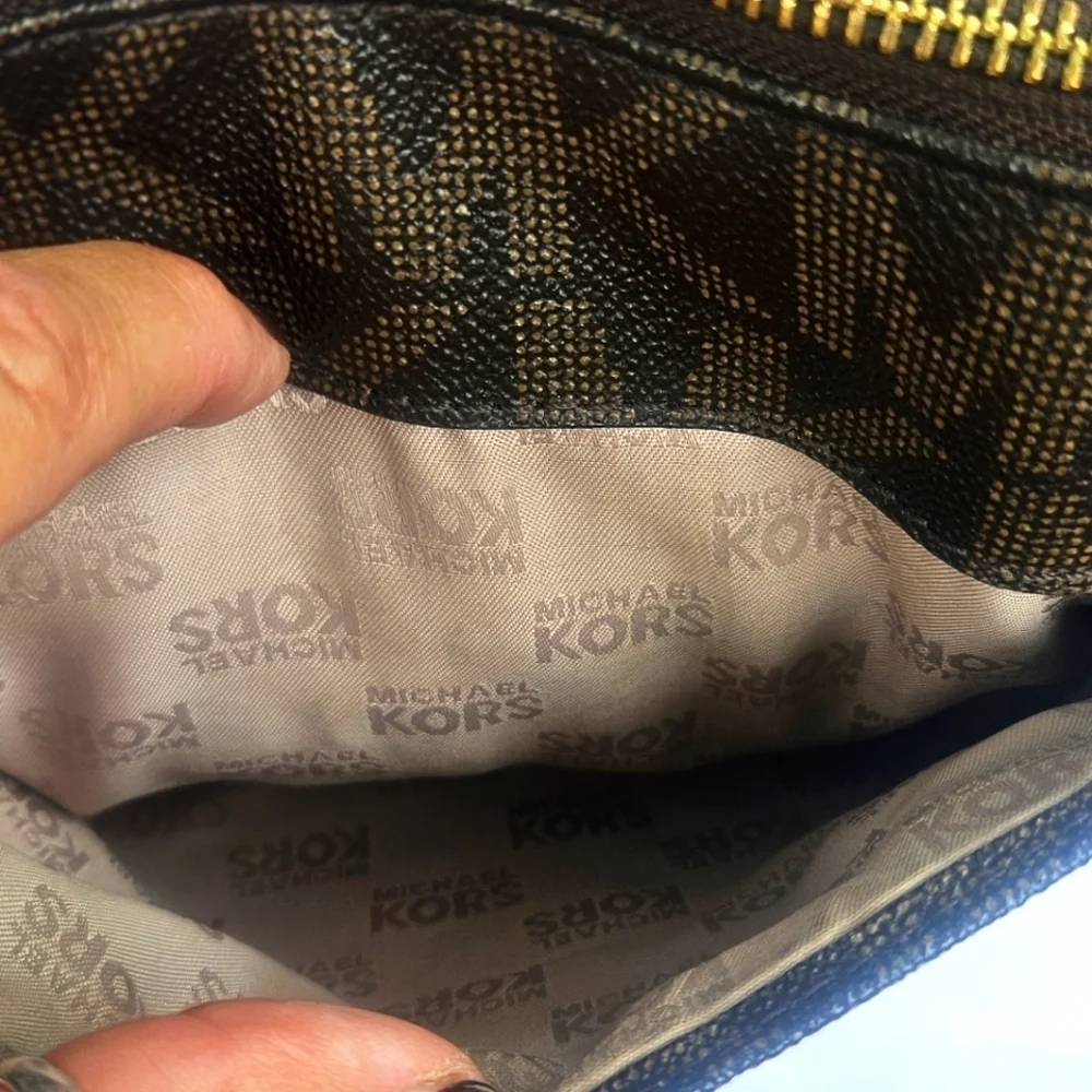 Michael Kors Brown MK Signature Leather Crossbody/Shoulder Bag Two Compartments